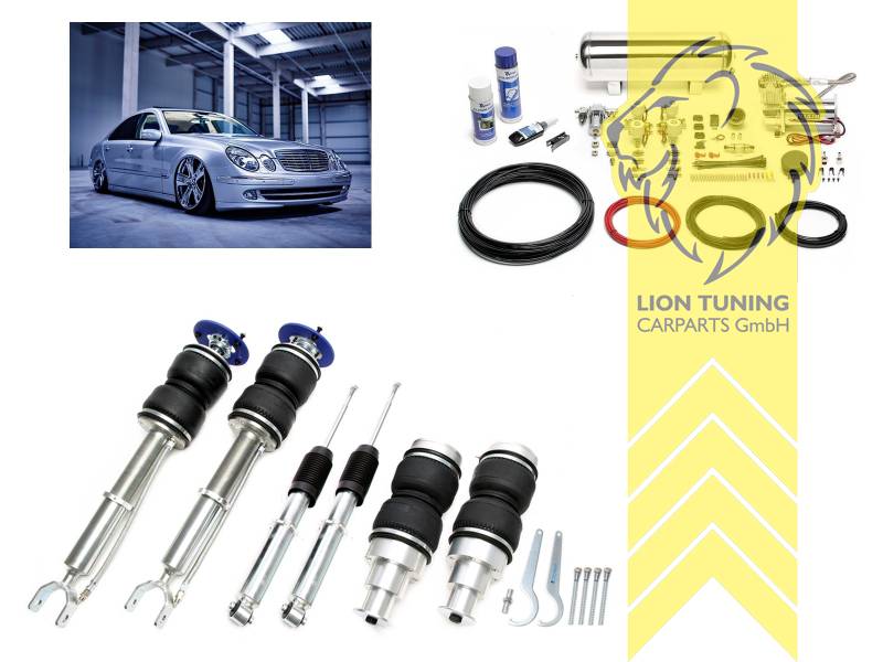 nicht für Modelle mit Niveauregulierung, 11,5L Tank chrom / ViAir Kompressor chrom, fest, weiss, nicht für AMG-Modelle, nicht passend für 4-Matic, Stahl verzinkt, Eintragungspflichtig / Teilegutachten wird nach Kauf spezifisch ausgestellt
